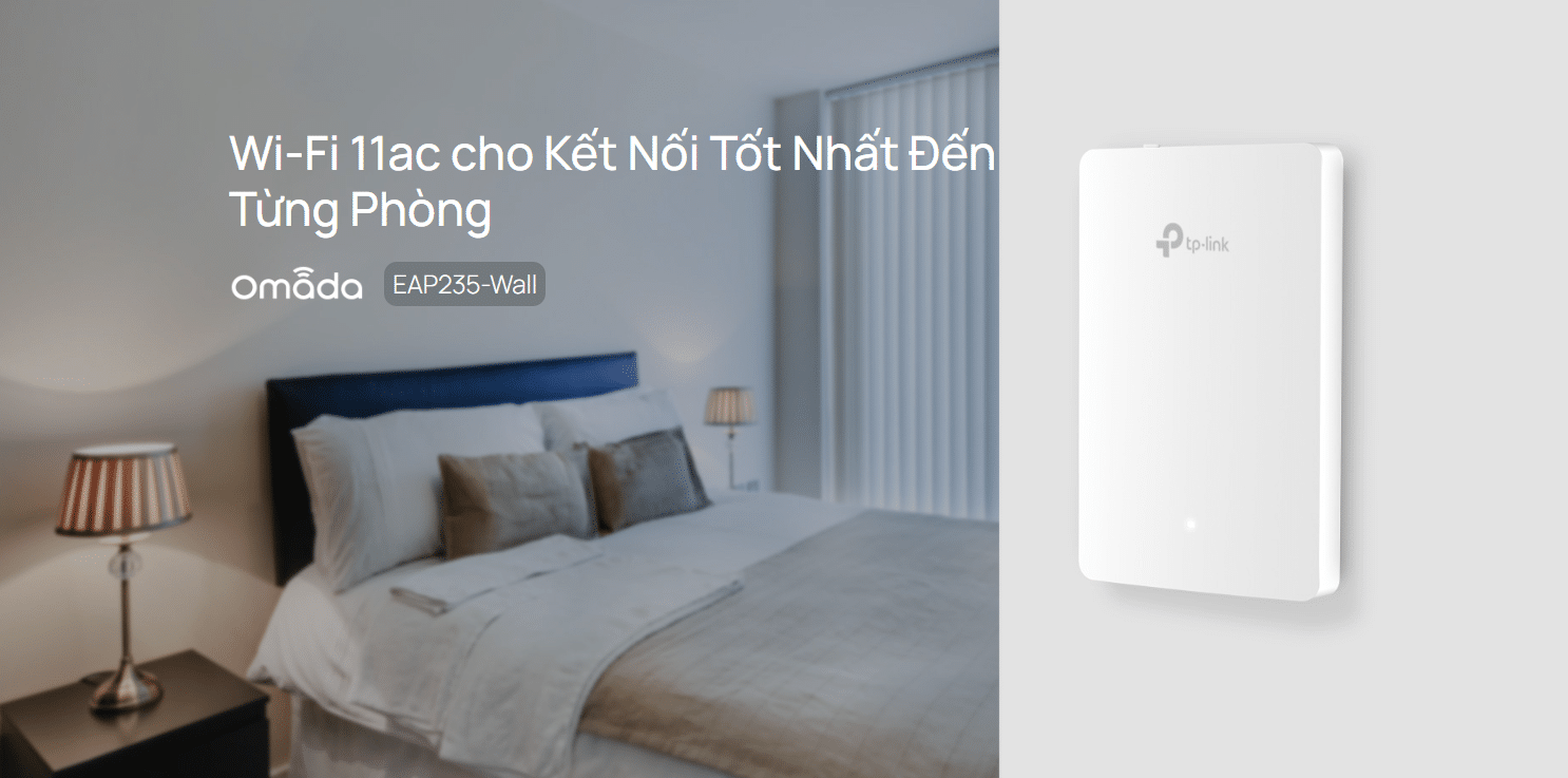 TP-Link Omada EAP235-Wall là Access Point Wi-Fi chuẩn AC1200 Wave 2