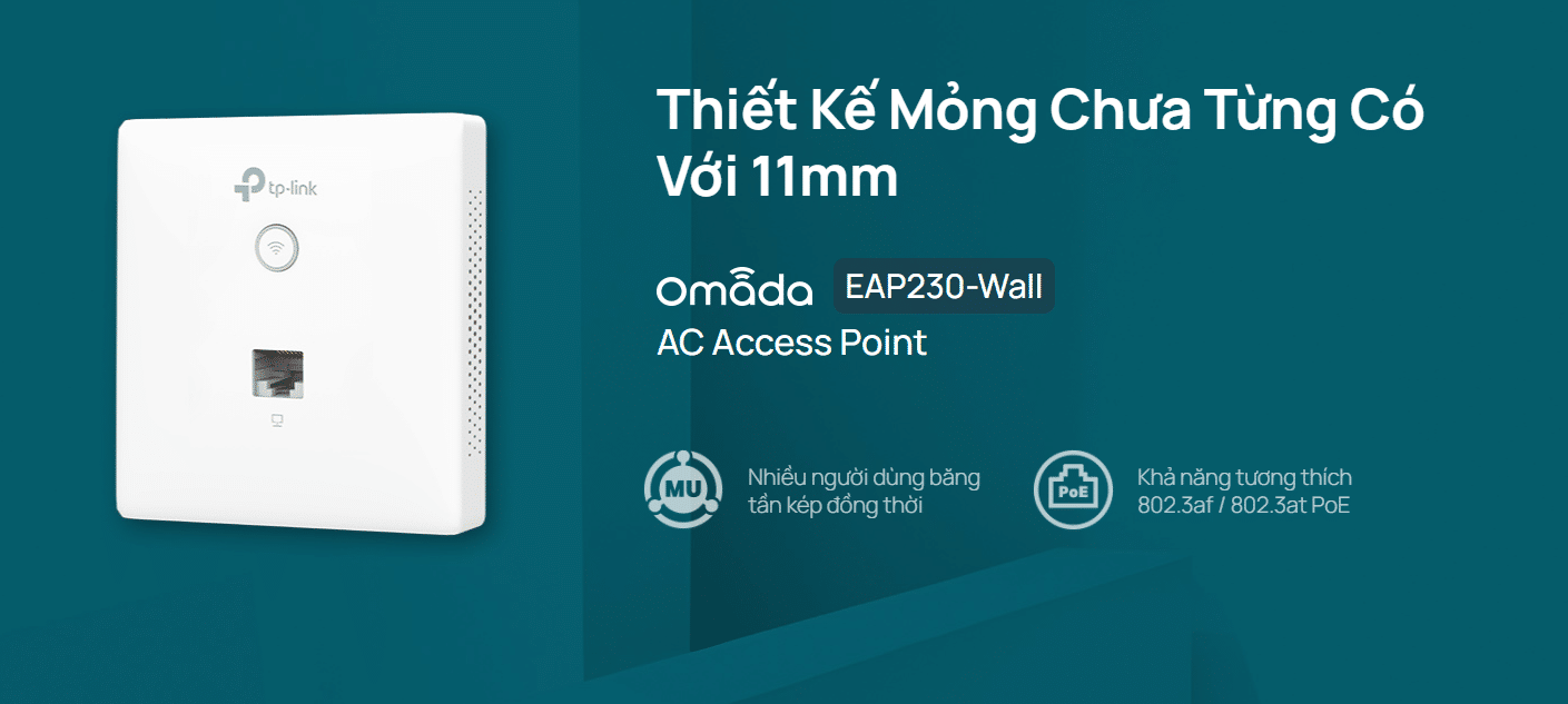 WiFi AC1200 Âm Tường Siêu Mỏng, Tinh Tế