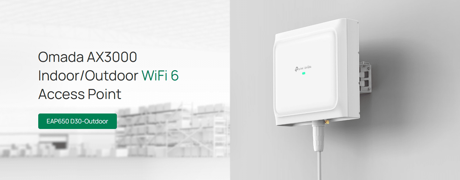 TP-Link Omada EAP650 D30-Outdoor là Access Point Wi-Fi 6 hiệu suất cao, được thiết kế đặc biệt với anten định hướng tích hợp