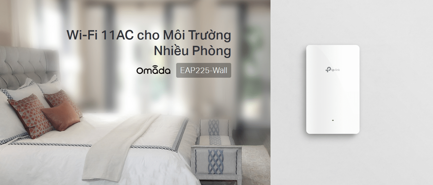 TP-Link Omada EAP225-Wall là Access Point Wi-Fi chuẩn AC1200 Wave 2