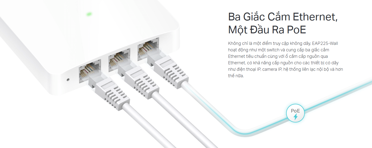 Ba Giắc Cắm Ethernet, Một Đầu Ra PoE