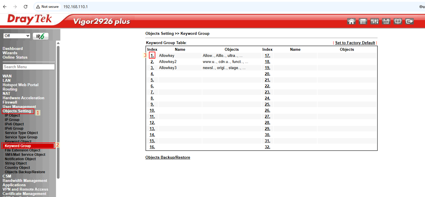 Tạo keyword Group