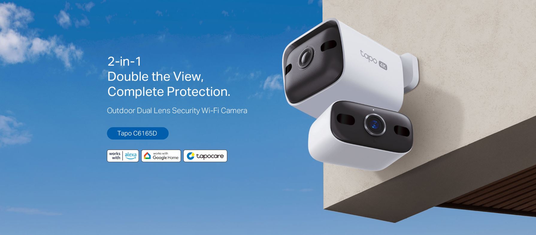 Camera Tapo C6165D 4K – Camera TP-Link Ống Kính Kép, Camera WiFi Ngoài Trời, Có Màu Ban Đêm