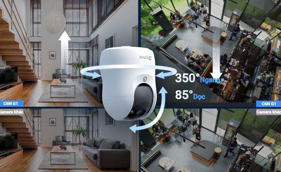 Camera EZVIZ C6N G1 4K – Camera WiFi 360, Có Màu Ban Đêm, Camera AI Phát Hiện Thông Minh