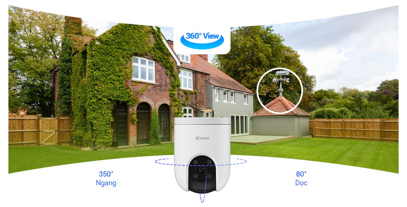 Camera EZVIZ H8c PoE 2K – Camera WiFi Ngoài Trời, Có Màu Ban Đêm