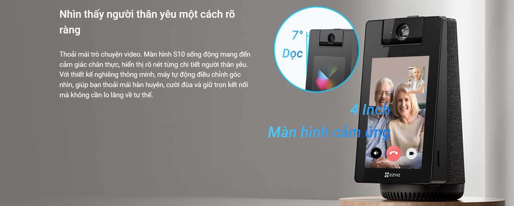 Camera EZVIZ S10 2K+ – Camera Gọi Video Tích Hợp Loa Bluetooth, Camera WiFi Xoay 360