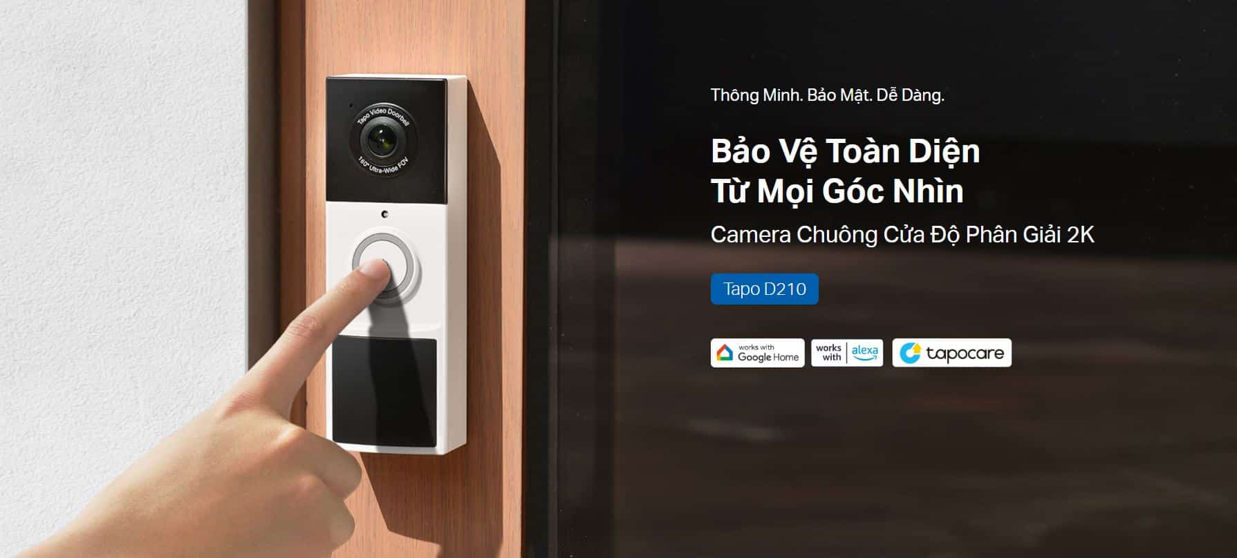Chuông Cửa TP-Link Tapo D210 - Chuông Cửa WiFi, Tích Hợp Camera, Dùng Pin