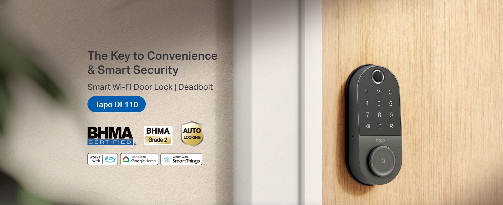 Khóa Cửa TP-Link Tapo DL110 - Khóa Cửa WiFi Thông Minh, Tích Hợp Chuông Cửa, Vân Tay