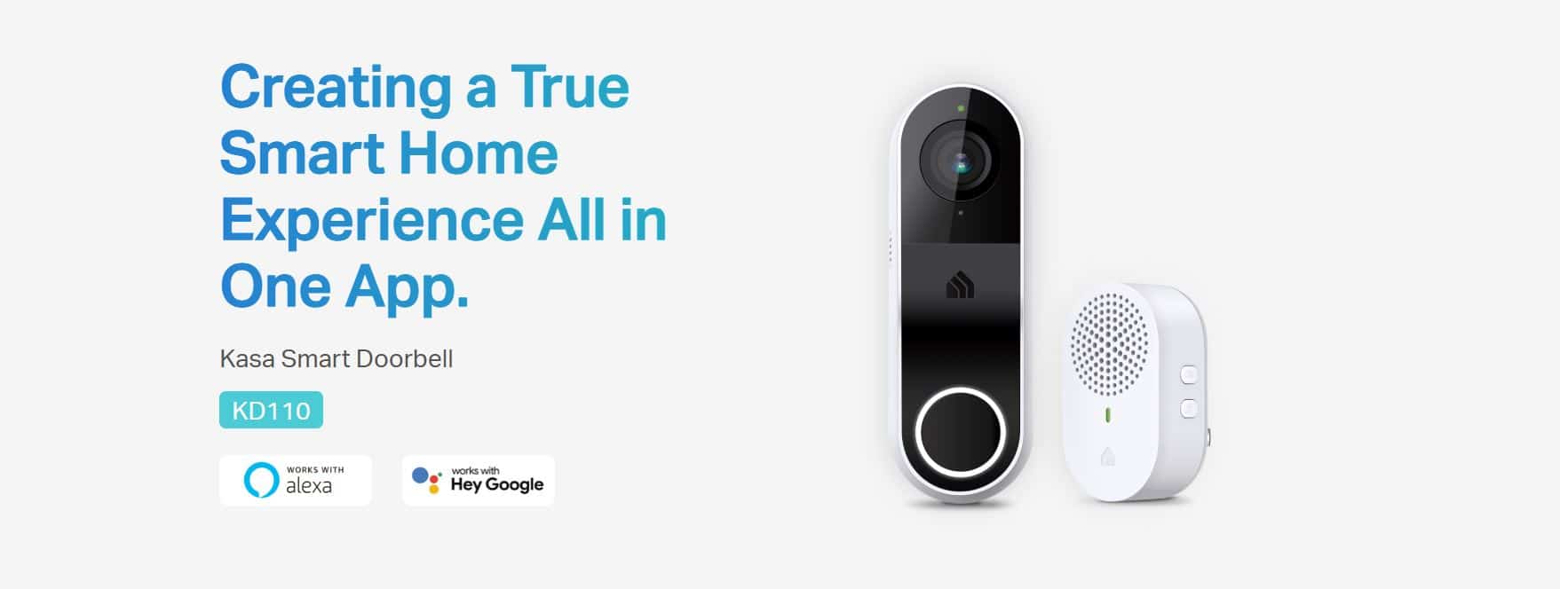 Chuông Cửa TP-Link Kasa KD110 - Chuông Cửa WiFi, Tích Hợp Camera, Dùng Pin, IP64