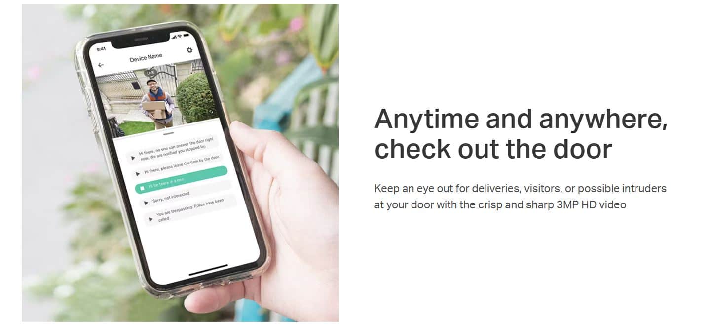Chuông Cửa TP-Link Kasa KD110 - Chuông Cửa WiFi, Tích Hợp Camera, Dùng Pin, IP64