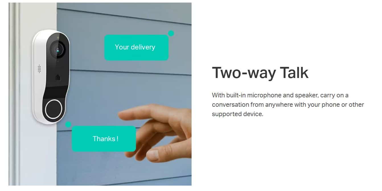 Chuông Cửa TP-Link Kasa KD110 - Chuông Cửa WiFi, Tích Hợp Camera, Dùng Pin, IP64