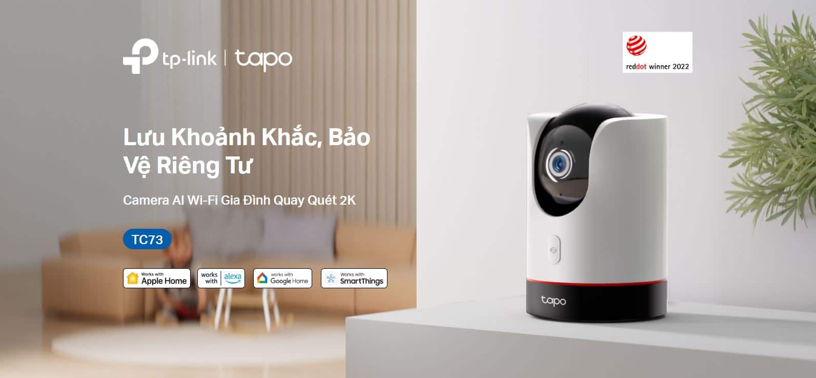 Camera Tapo TC73 4MP – Camera TP-Link 2K, Camera WiFi Xoay 360, Phát Hiện AI