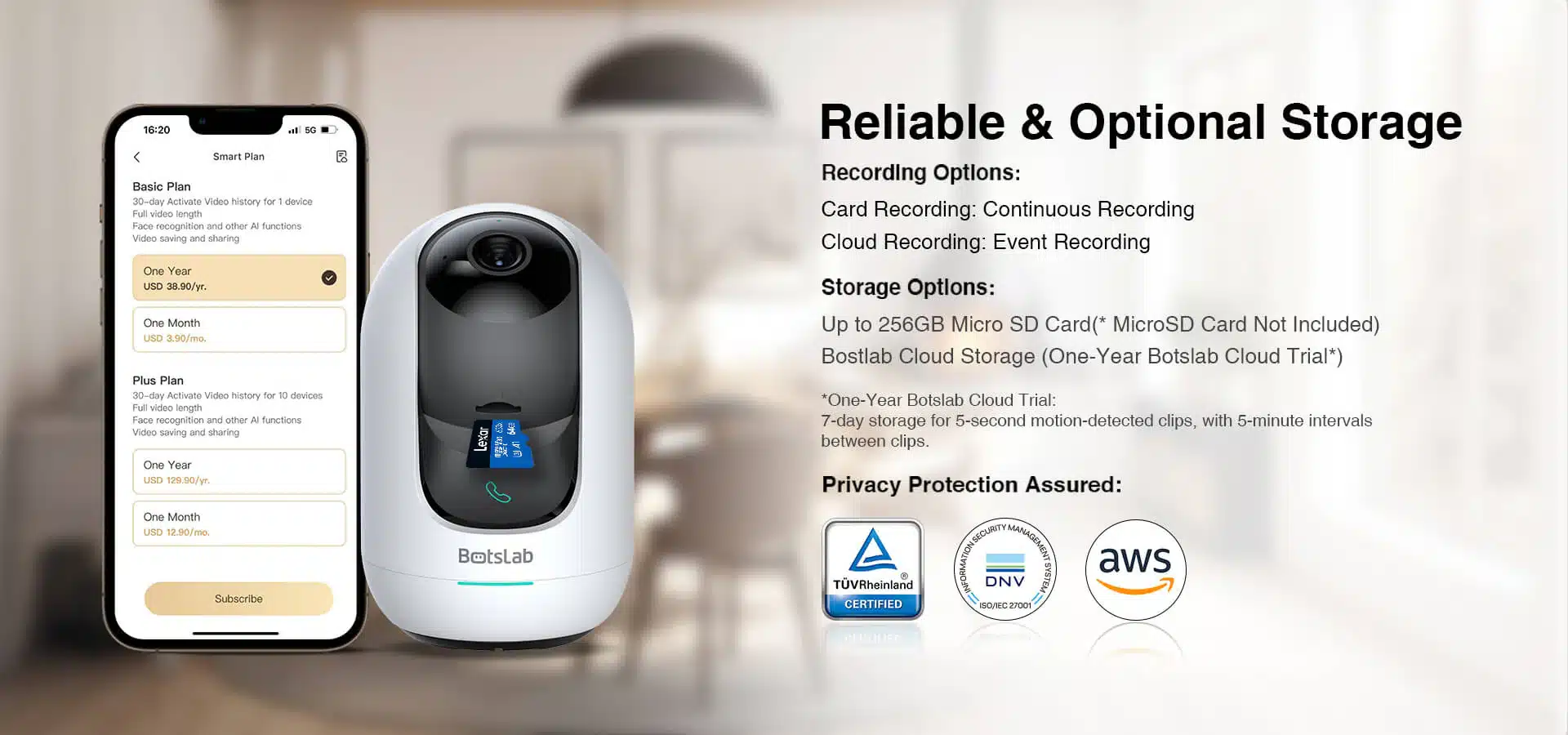 Camera Botslab C221 3K – Camera WiFi 3MP, Gọi 1 Chạm, Camera Trong Nhà 