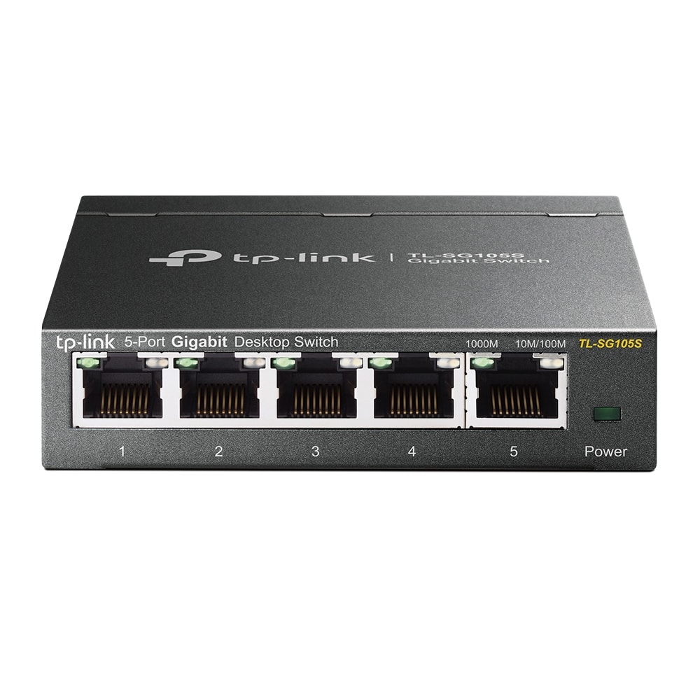 Switch TP-Link TL-SG105S – Bộ Chuyển Mạch 5 Cổng Gigabit, Switch Unmanaged, Cắm Là Chạy