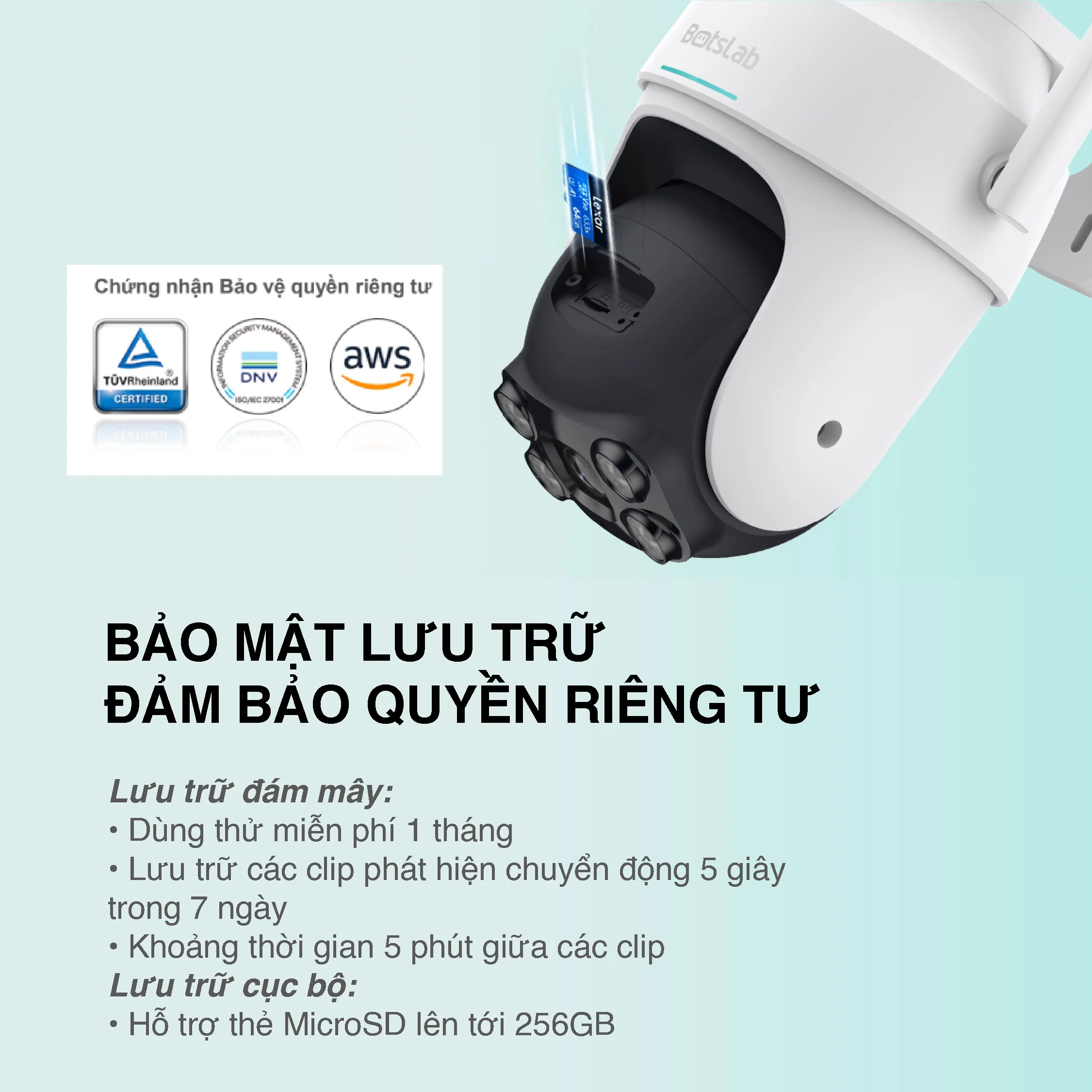 Camera Botslab W312 2.5K – Camera WiFi Ngoài Trời 4MP, Xoay 360, Công Nghệ AI Thông Minh