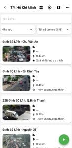 Giao diện camera gần nhà trên app