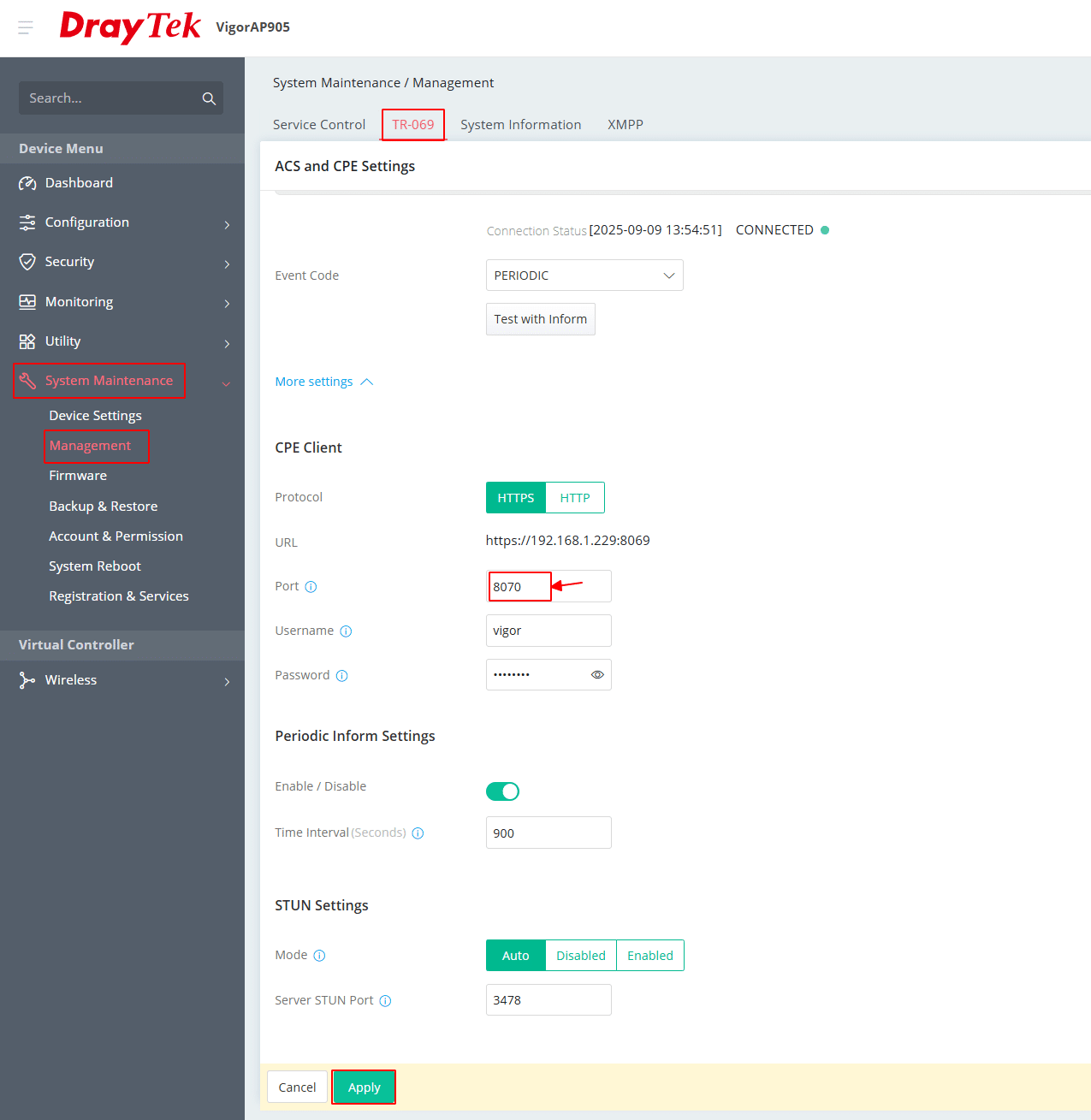 Đổi sang port khác