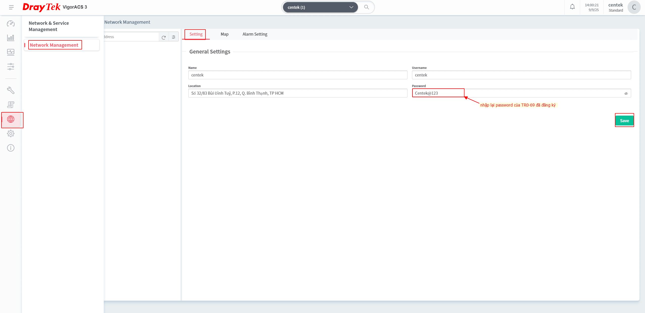 Kiểm tra lại password của TR0-69