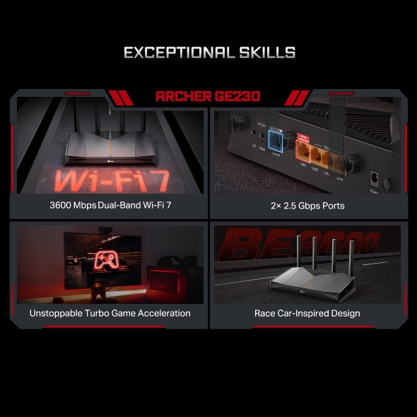Router WiFi 7 TP-Link Archer GE230 hiệu năng cao với cổng LAN 2.5G