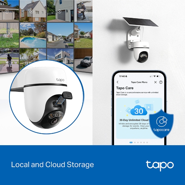 Camera Tapo C610 KIT 2K - Camera WiFi Xoay 360, Dùng Pin Năng Lượng Mặt Trời, Có Màu Ban Đêm