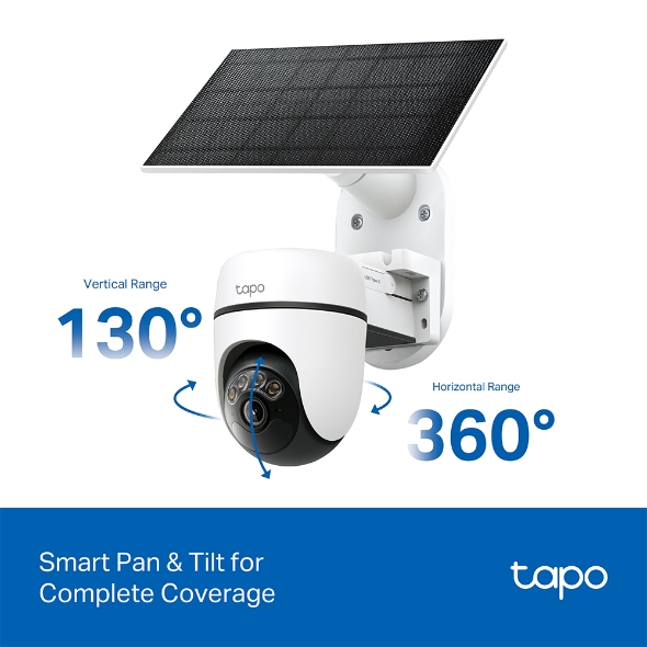 Camera Tapo C610 KIT 2K - Camera WiFi Xoay 360, Dùng Pin Năng Lượng Mặt Trời, Có Màu Ban Đêm