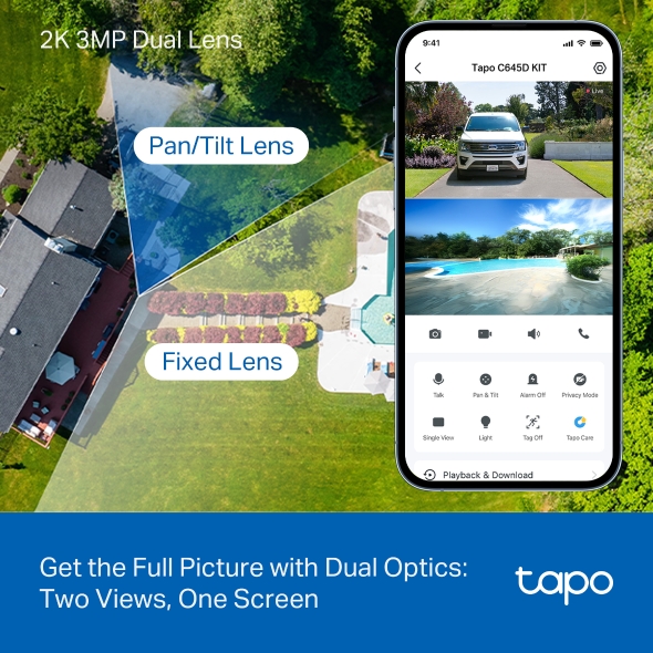 Camera Tapo C645D KIT 2K - Camera WiFi Ống Kính Kép, Dùng Pin Năng Lượng Mặt Trời, Có Màu Ban Đêm
