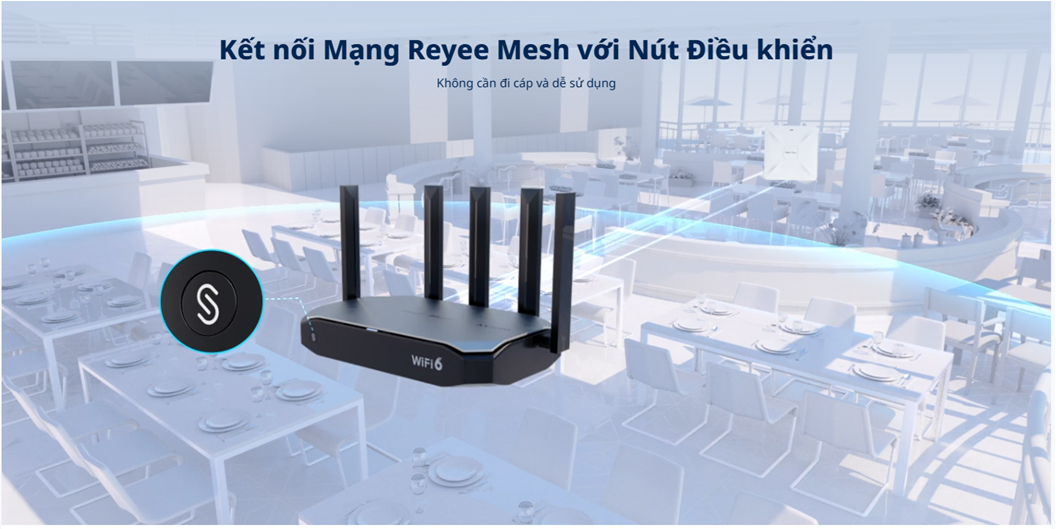 Kết nối Reyee Mesh giúp mở rộng vùng phủ sóng WiFi ổn định