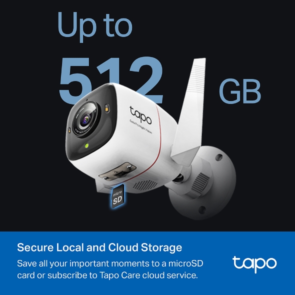 Dung lượng cực lớn, tùy chọn lưu trữ bằng thẻ SD hoặc dịch vụ Cloud.