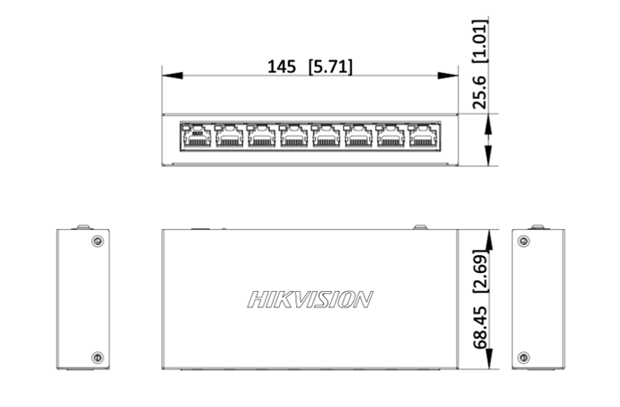 Kích thước lắp đặt Switch DS-3E0508-O