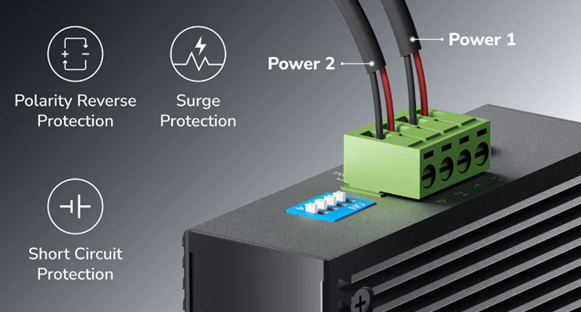 Switch Cudy IF1005P nguồn DC kép dự phòng công nghiệp