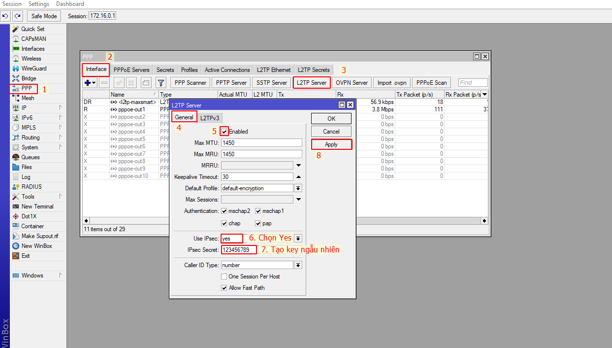 Bật tính năng L2TP
