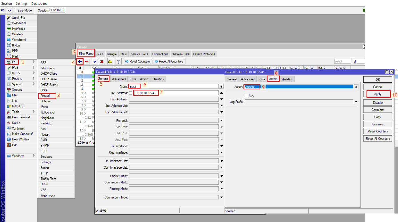 Rule Accept dải IP