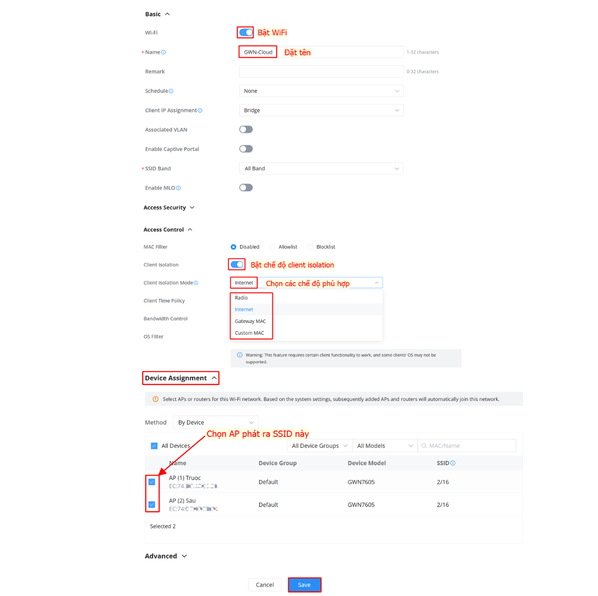 Chọn các chế độ isolation phù hợp