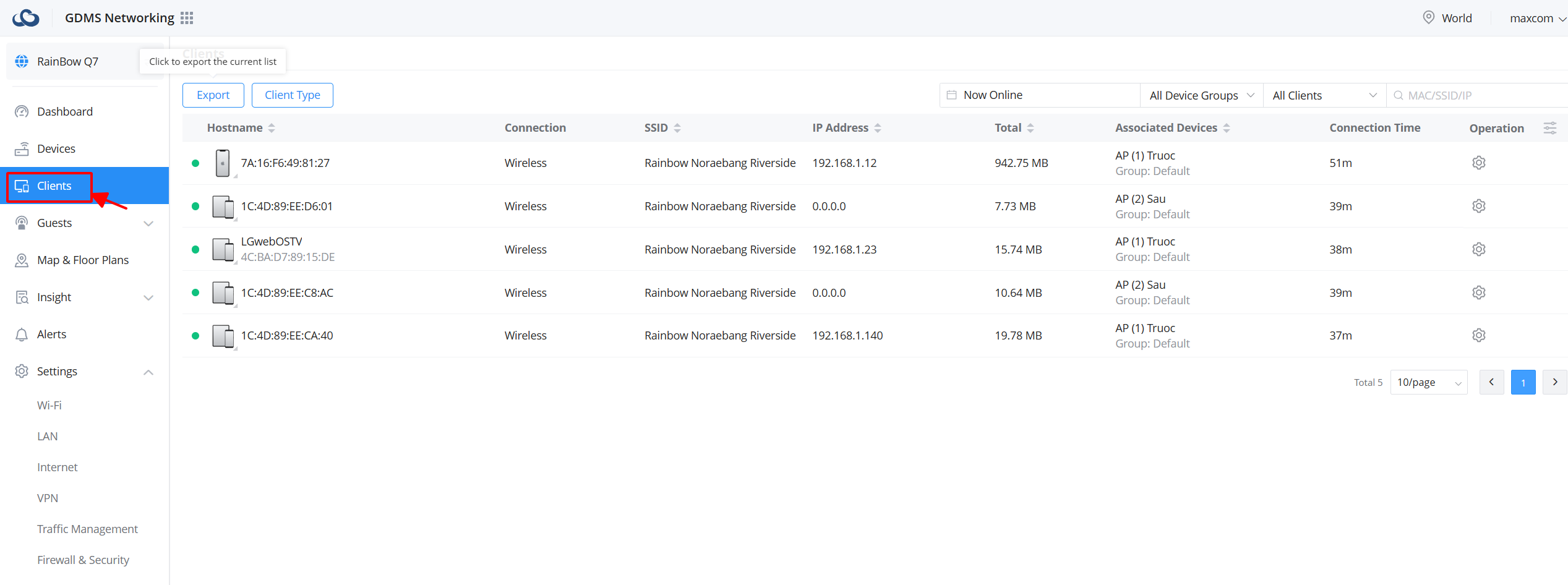 Kiểm tra các client kết nối vào wifi